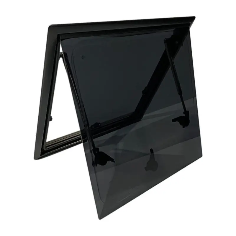 Alloy Frame Hinged Campervan Window – Black Finish, 500 × 350Mm 1
