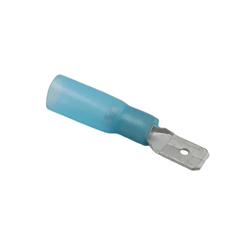 Amc Blue Heat-Shrink Male Spade Connector – 6.3Mm Width, 0.8Mm Thickness, 100-Count Pack 1