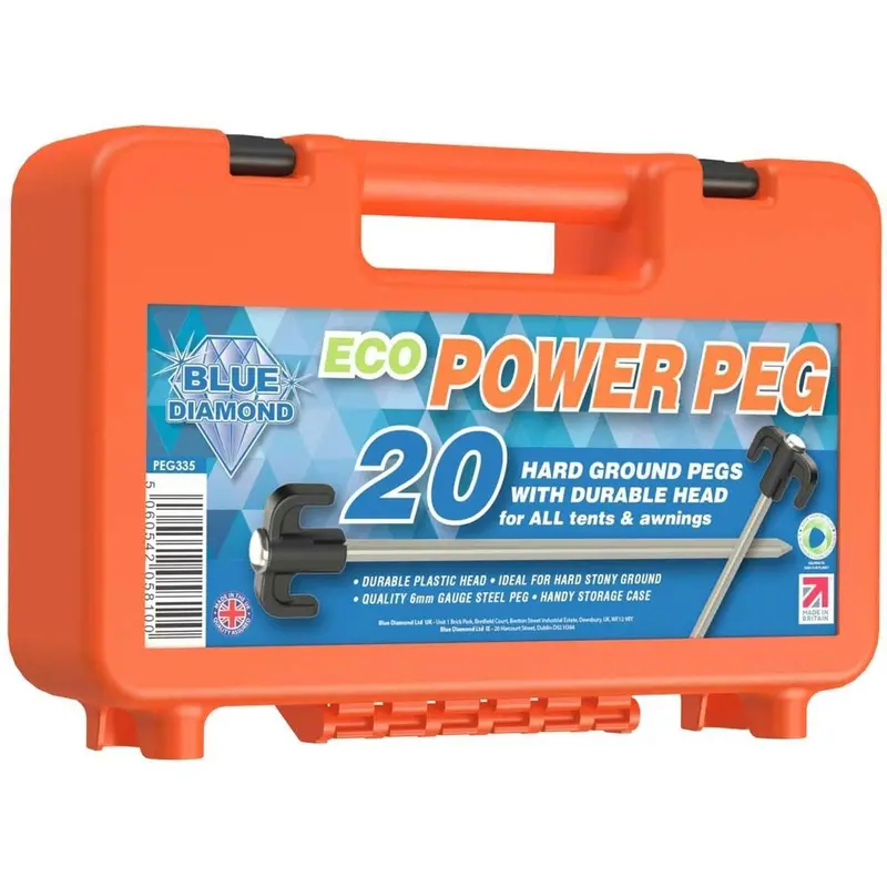 Blue Diamond Eco Power Ground Pegs – 20-Pack For Sustainable Outdoor Setup 1