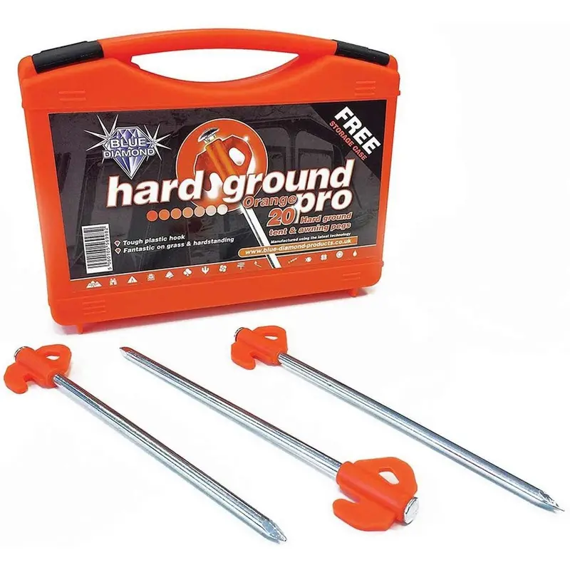 Blue Diamond Hard-Ground Pro Pegs – 20-Piece Case For Firm Terrain 1