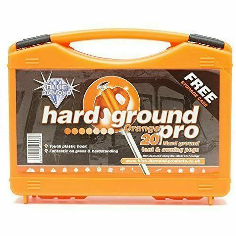 Blue Diamond Heavy-Duty Orange Ground Pegs – 20-Pack For Tents And Awnings 1