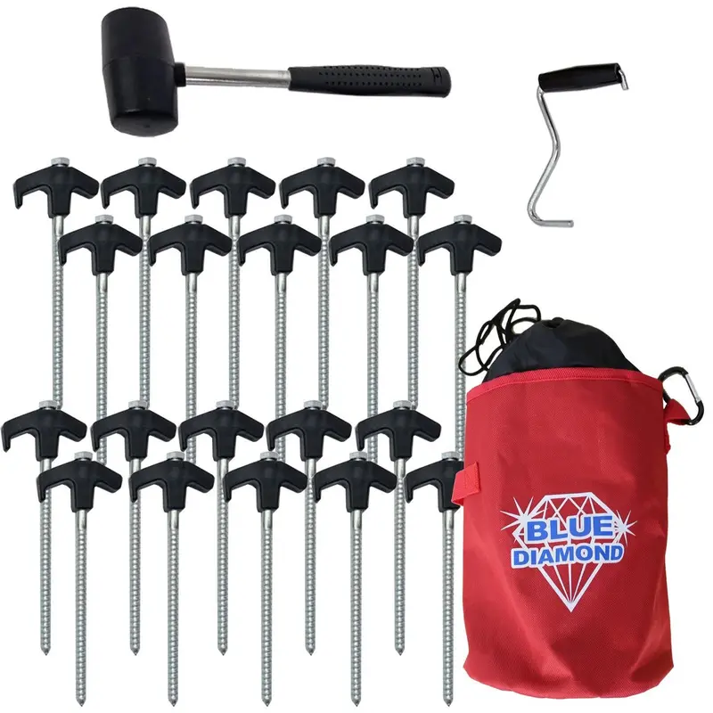 Blue Diamond Screw Pro 20-Peg Kit (Red) – Includes Mallet, Puller & Storage Bag 1