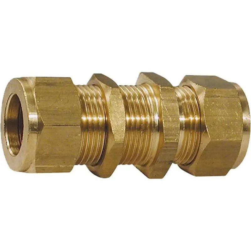 Brass Bulkhead Coupling – 1/2" Tube To 3/4" Thread 1