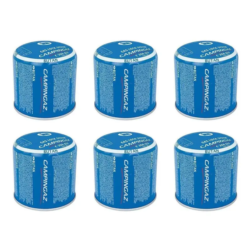 Campingaz C206 Six-Pack – Six 190G Butane Gas Cartridges For Group Or Long-Duration Outings 1