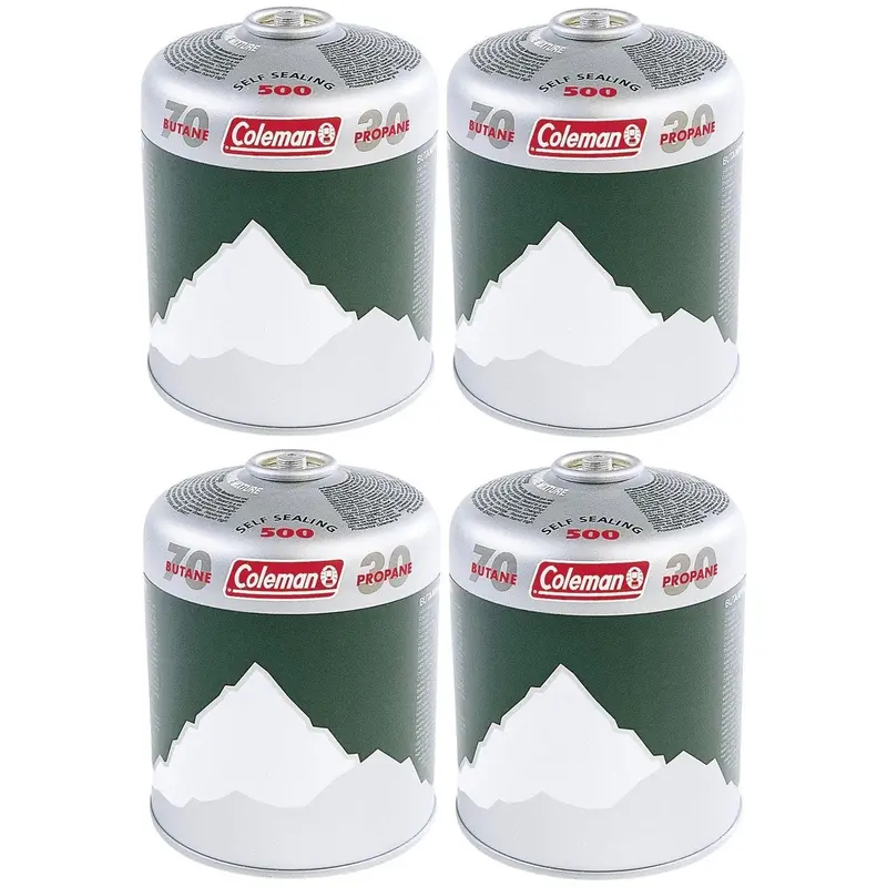 Coleman C500 Butane-Propane Gas Cartridge (4-Pack) – Self-Sealing Screw Thread 1