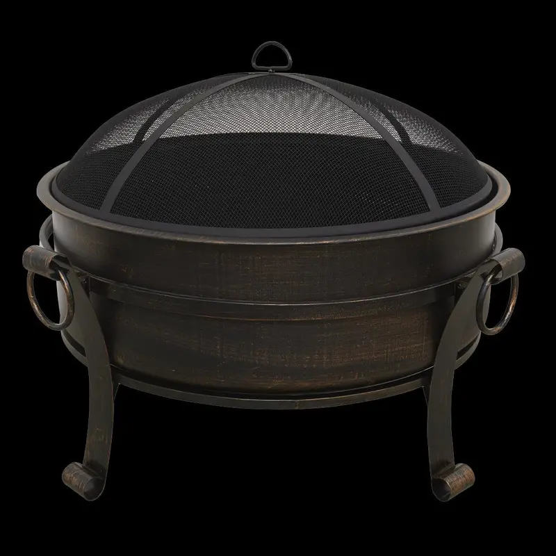 Dellonda 30-Inch 2-In-1 Fire Pit & Coffee Table In Antique Bronze 1