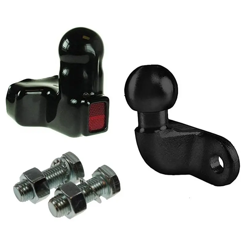 E-Marked Heavy-Duty Towball – 50Mm Black Hitch Head With 90Mm Fixings 1