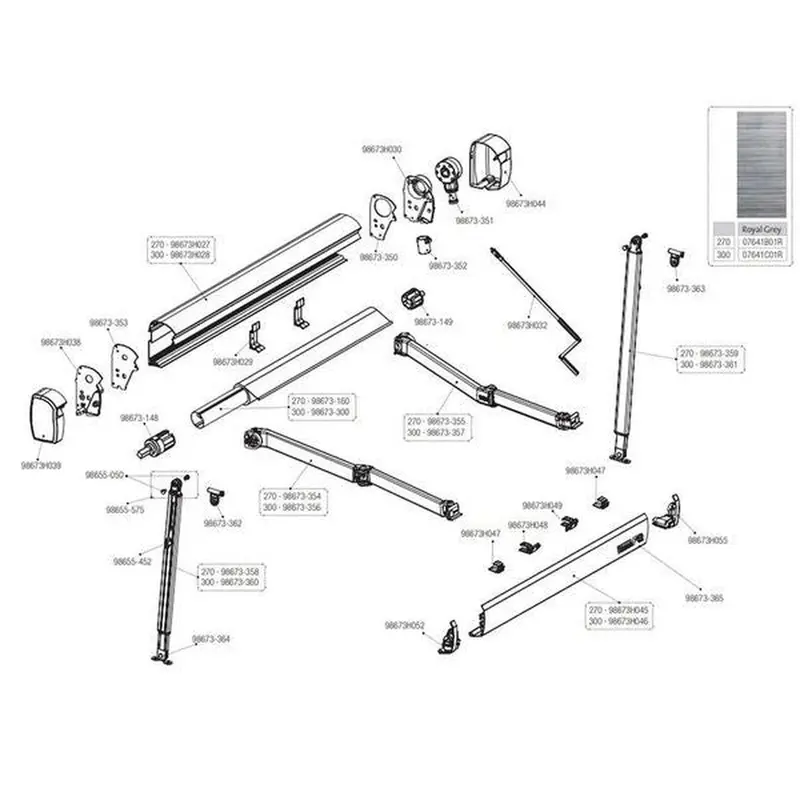 Fiamma Crank Handle For F43 Series Awnings (Part No. 98673H032) 1