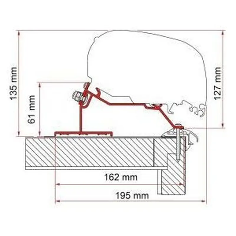 Fiamma F80/F65 Roof-Mount Adapter Kit For Caravan Awnings (290 / 98655Z067) 1