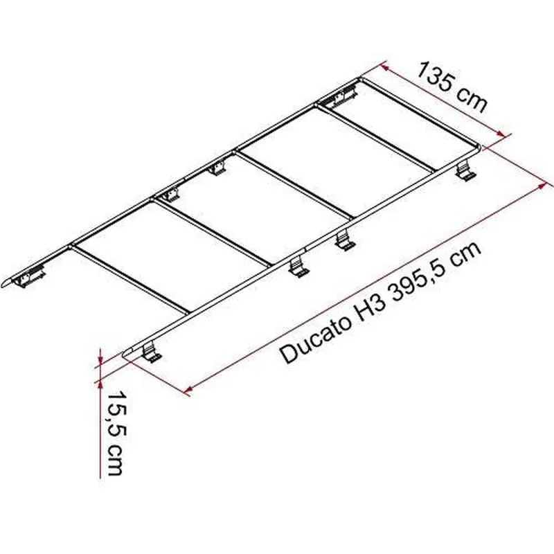 Fiamma Roof Rail Mounting Kit For Ducato H3 Models 1