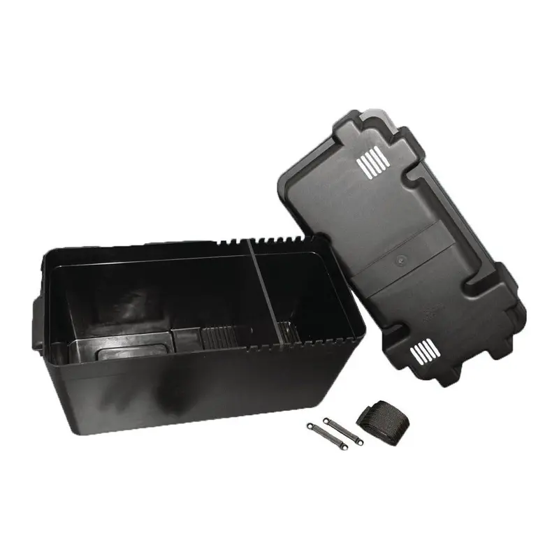 Heavy-Duty 110Ah Leisure Battery Enclosure With Lid & Securing Strap 1