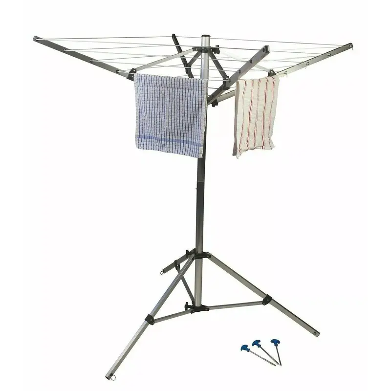 Kampa Quad 4-Arm Folding Clothes Airer – Space-Saving Washing Line 1