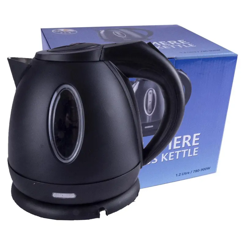 Matte Black Cordless Kettle – 1.2L Capacity, 750W Low-Energy Boil Dry Protection 1