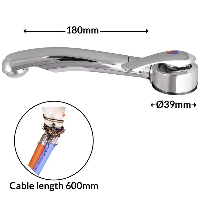 Reich Matt-Finish Single-Lever Mixer Tap – Left-Hand 45° Spout For Caravan Sinks (45° L/H) 1
