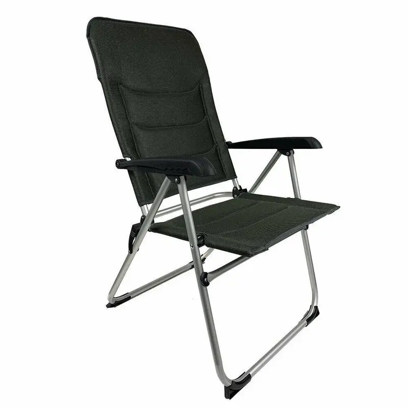 Royal Ambassador Grey Reclining Aluminium Camping Chair – Padded, Folding Design R735 1