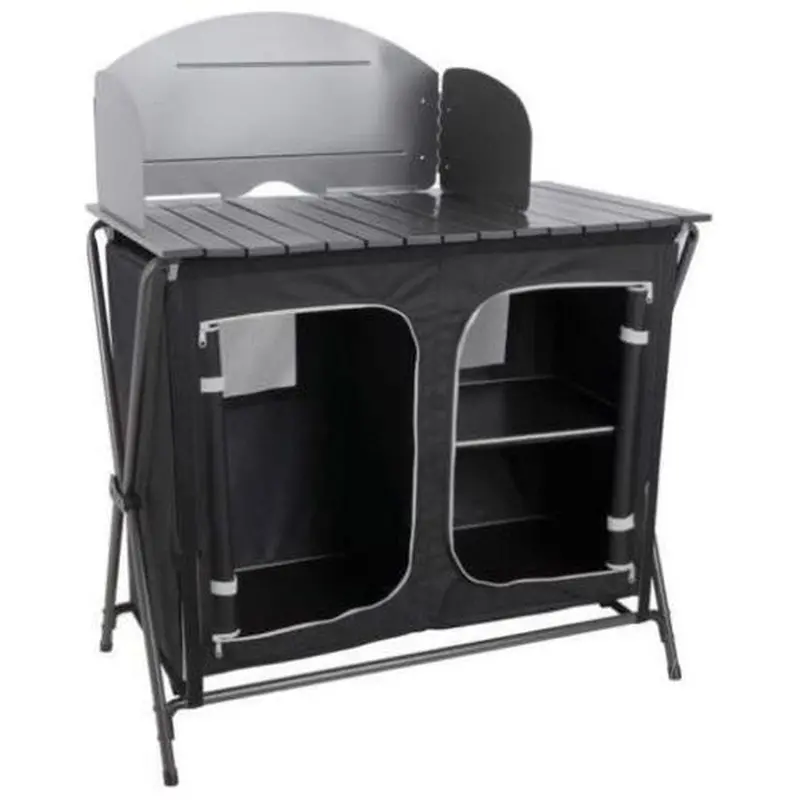 Royal Camping Easy-Up Kitchen Storage Unit With Integrated Windshield 1