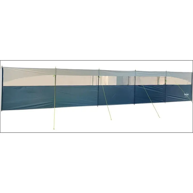 Royal Windbreak With Steel Poles – 5-Panel Clear-Window Beach & Awning Screen 1