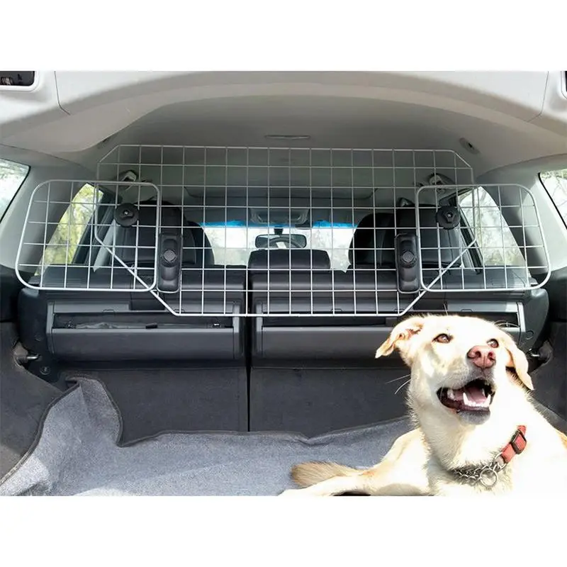 Summit Silver Metal Adjustable Dog Guard – Headrest-Mounted Safety Mesh Barrier 1