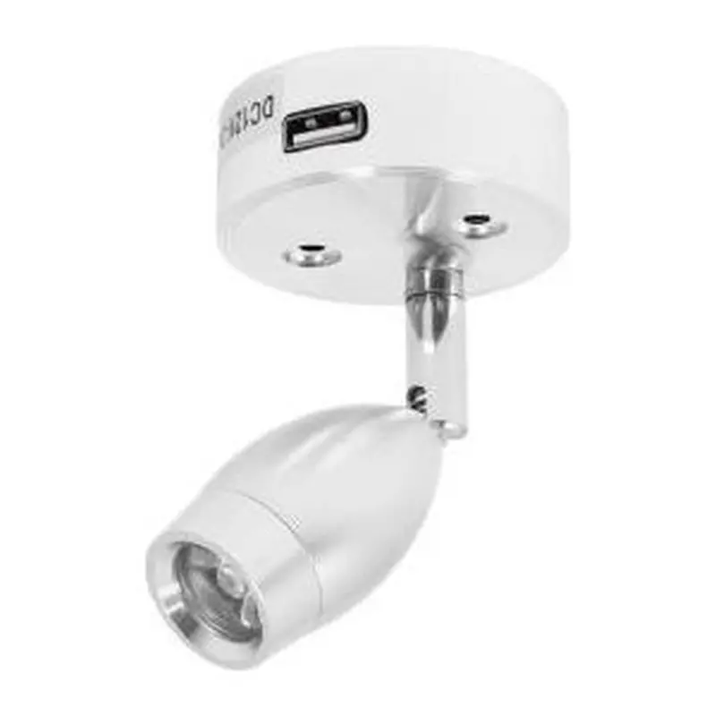 Vechline Vega 3W Led Touch Spotlight With Dual Usb Charging Port – Silver Finish (Tl-029A) 1