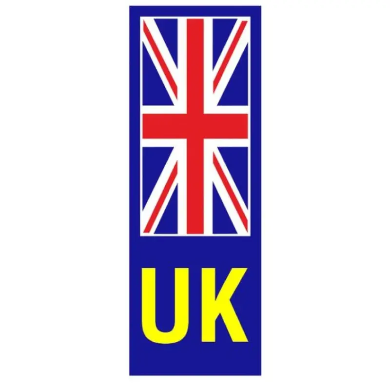 Yellow Background Union Jack Number Plate Sticker – Pack Of 5 1